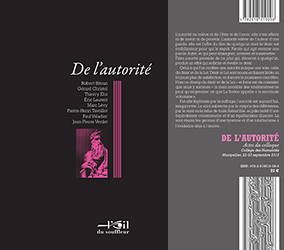 Couverture de De l'autorité |