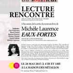Affiche lecture rencontre Eaux-fortes - Michèle Laurence