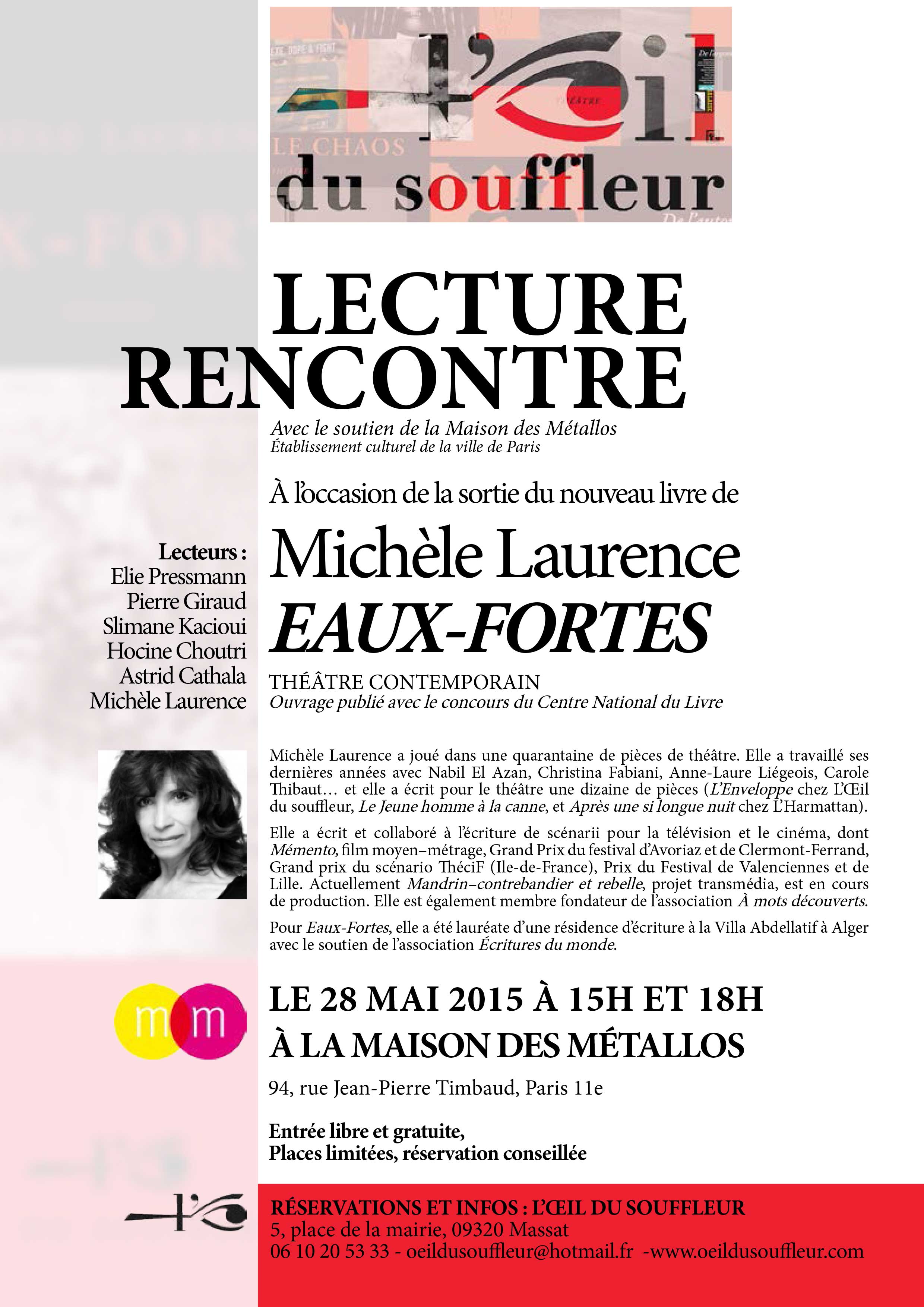 Lecture rencontre Eaux-fortes Michèle Laurence